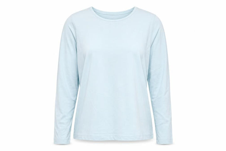Lands' End Women's Blue Long Sleeve Basic Cotton Blend T-Shirt Size L