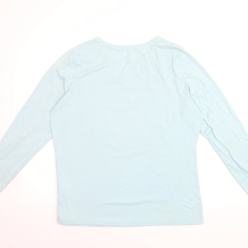 Lands' End Women's Blue Long Sleeve Basic Cotton Blend T-Shirt Size L