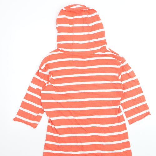 Regatta Womens Orange Striped Cotton Pullover Hoodie Size M