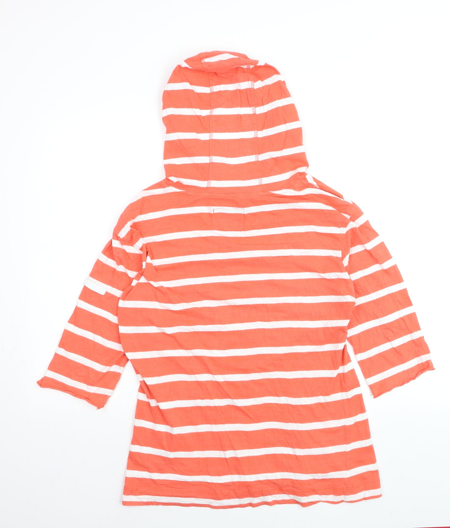 Regatta Womens Orange Striped Cotton Pullover Hoodie Size M
