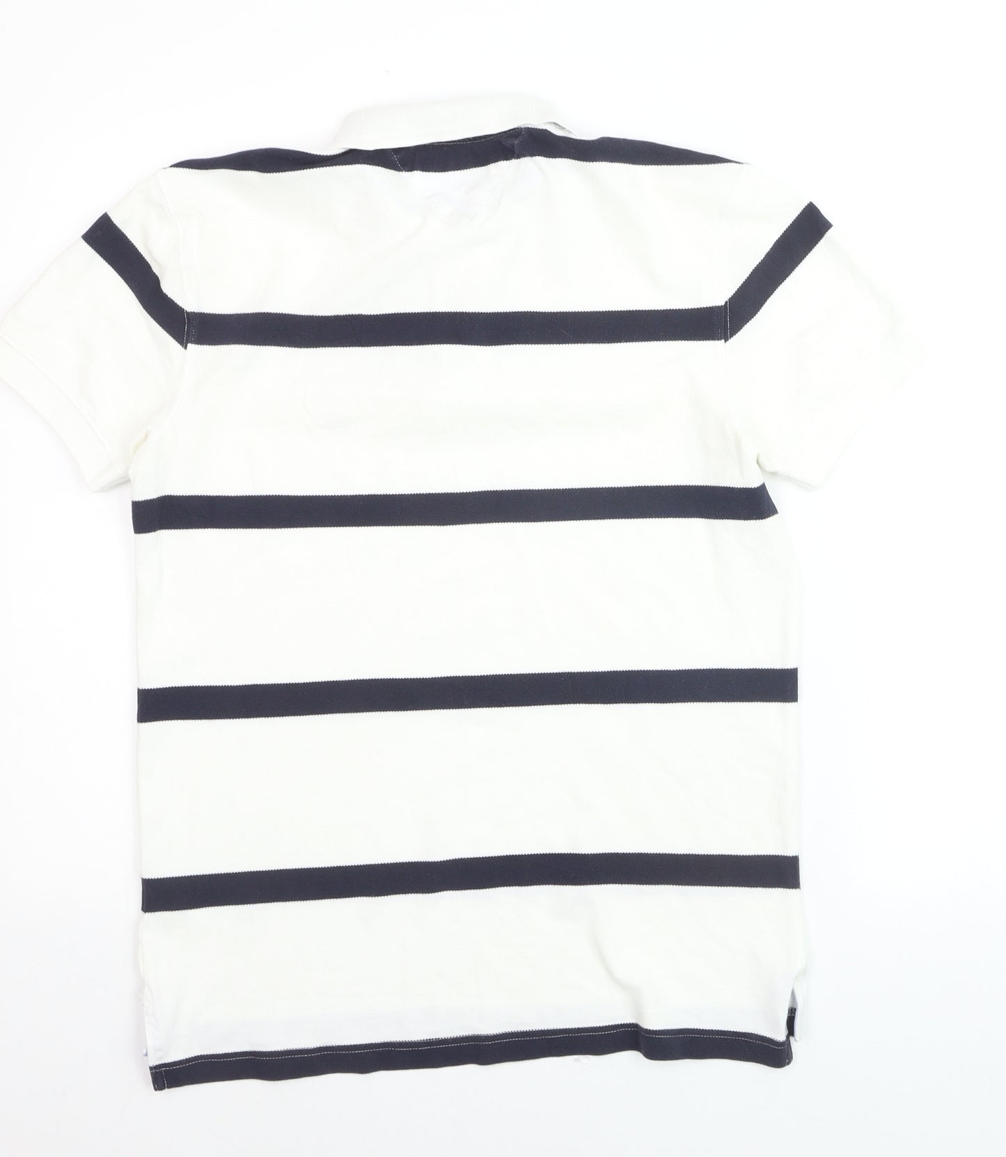 Tommy Hilfiger Men's White Striped Polo Shirt Size S