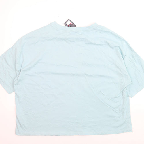 Marks and Spencer Women’s Blue Cotton Crew Neck Relaxed Fit T-Shirt Size 18