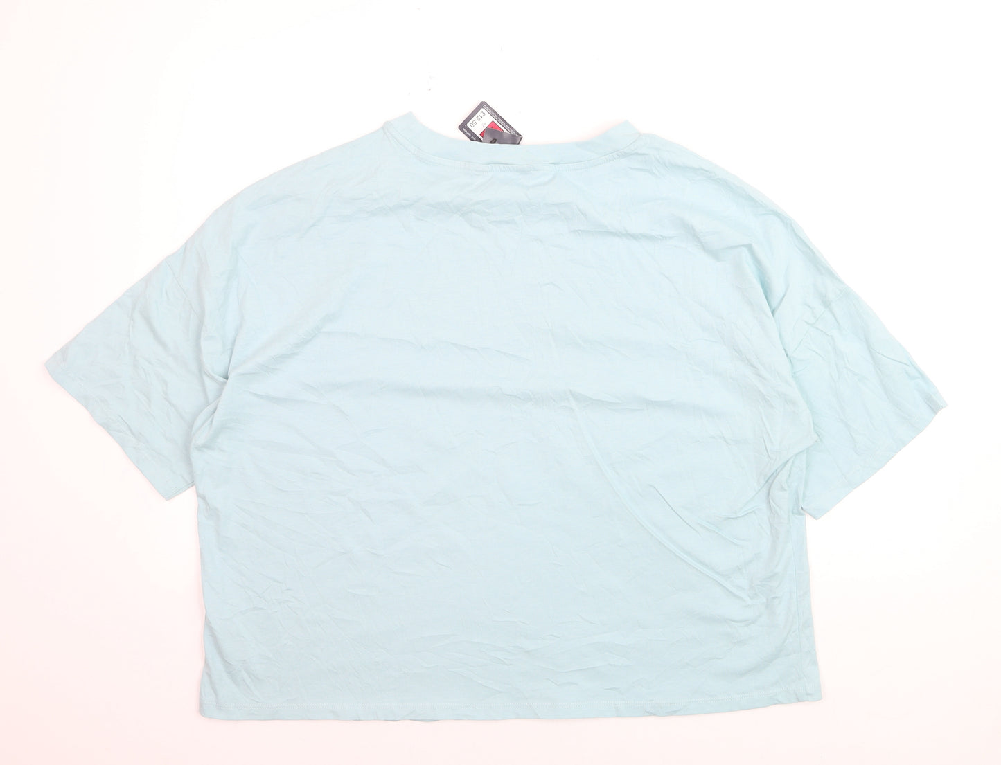 Marks and Spencer Women’s Blue Cotton Crew Neck Relaxed Fit T-Shirt Size 18