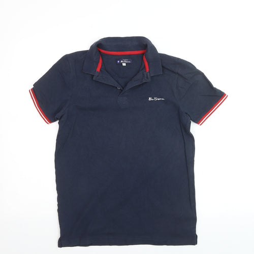 Ben Sherman Teens Navy Blue Cotton Polo Shirt Size 14-15