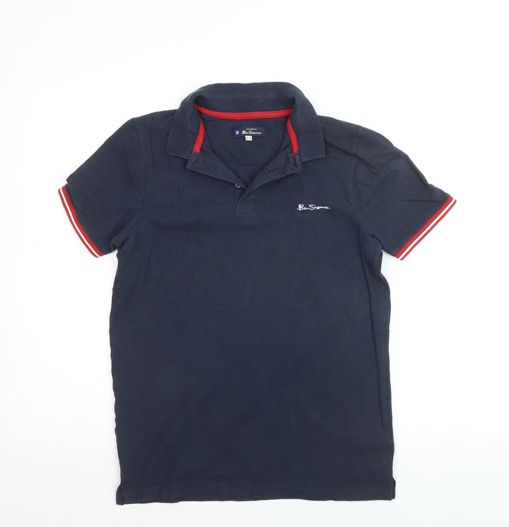Ben Sherman Teens Navy Blue Cotton Polo Shirt Size 14-15