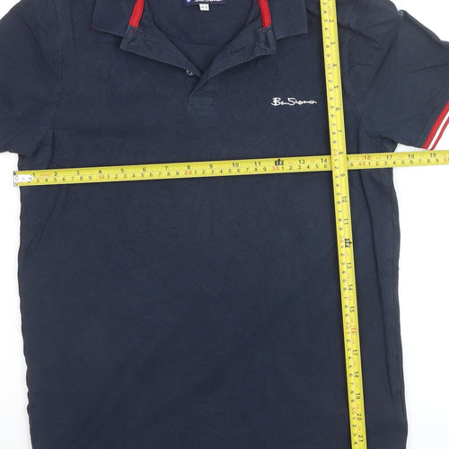 Ben Sherman Teens Navy Blue Cotton Polo Shirt Size 14-15