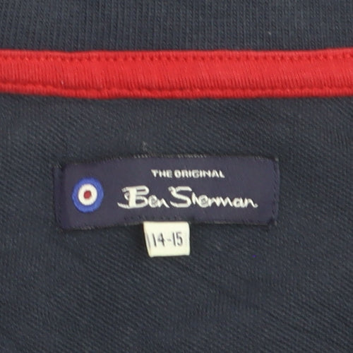 Ben Sherman Teens Navy Blue Cotton Polo Shirt Size 14-15