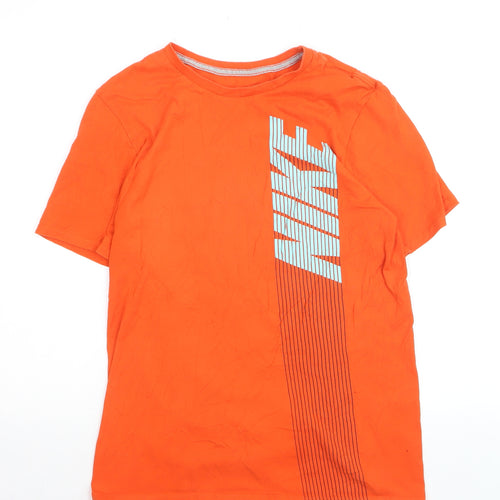 Nike Men's Orange Athletic Cut Graphic T-Shirt Size S