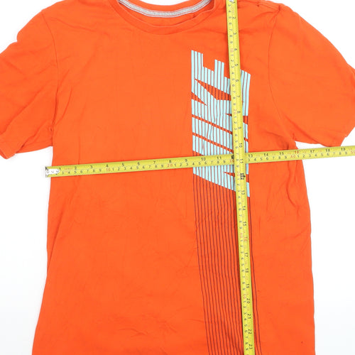 Nike Men's Orange Athletic Cut Graphic T-Shirt Size S