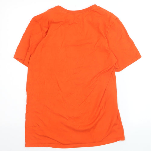 Nike Men's Orange Athletic Cut Graphic T-Shirt Size S