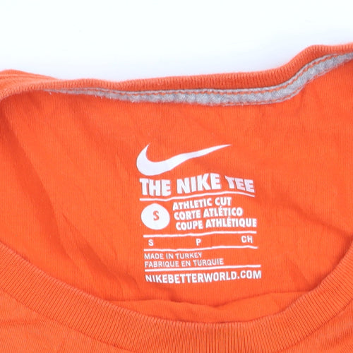 Nike Men's Orange Athletic Cut Graphic T-Shirt Size S