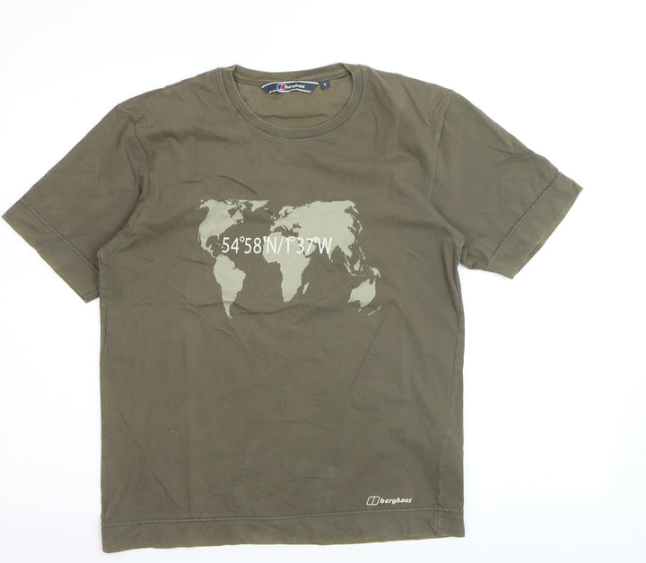 Berghaus Men’s Green Graphic Crew Neck Short Sleeve T-Shirt Size S