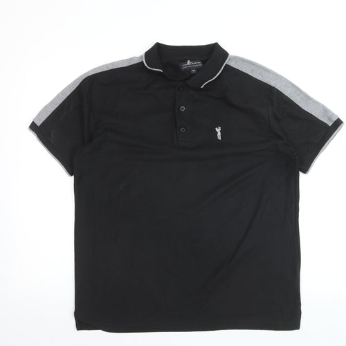 Charles Norton Men's Black Short Sleeve Polo Shirt Size M 100% Polyester