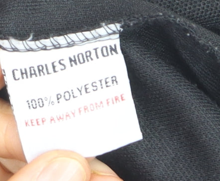 Charles Norton Men's Black Short Sleeve Polo Shirt Size M 100% Polyester
