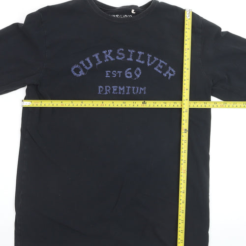 Quiksilver Men's Black Long Sleeve Graphic Cotton Top M