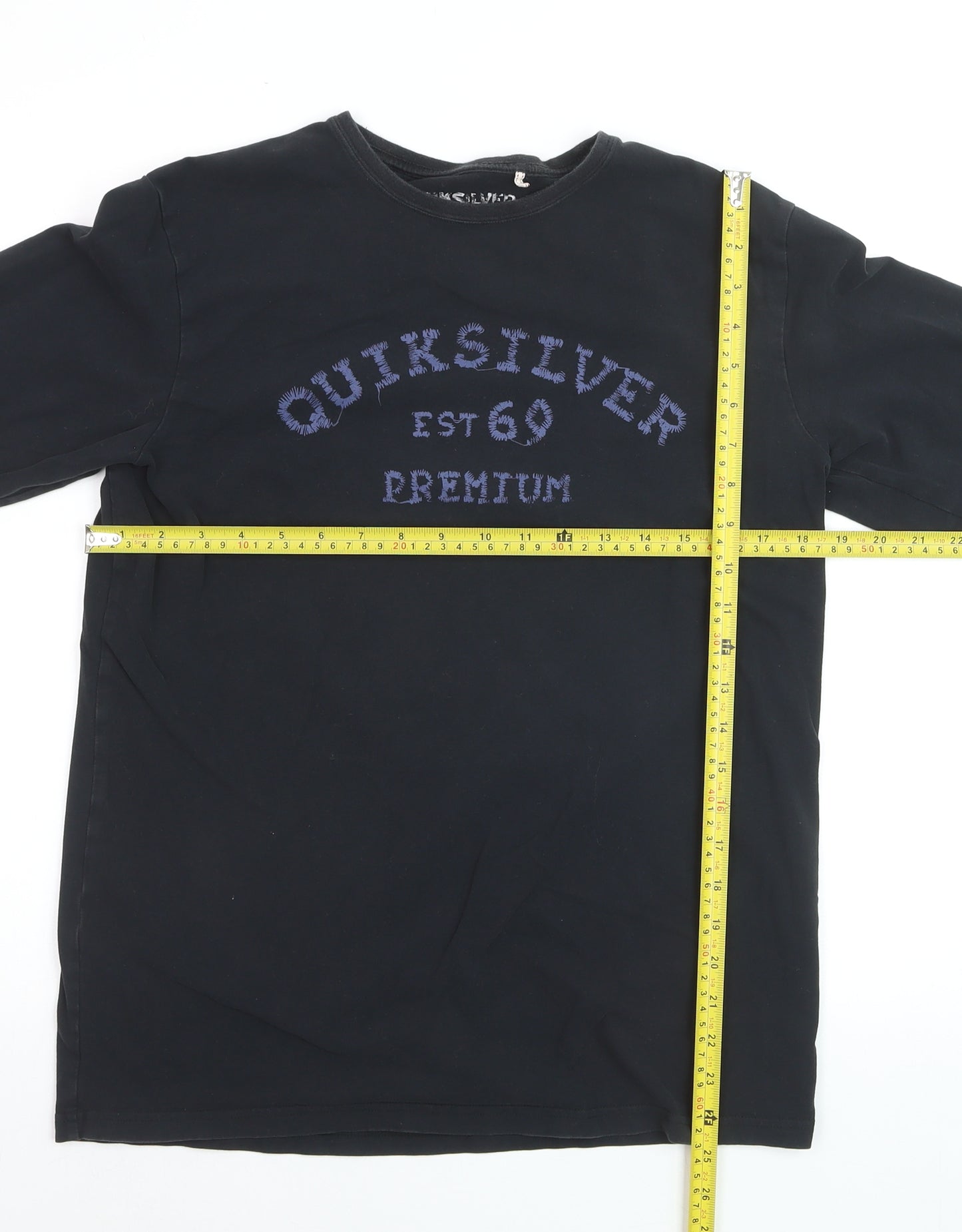 Quiksilver Men's Black Long Sleeve Graphic Cotton Top M