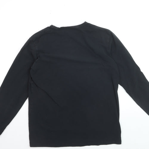 Quiksilver Men's Black Long Sleeve Graphic Cotton Top M