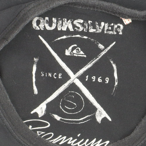 Quiksilver Men's Black Long Sleeve Graphic Cotton Top M