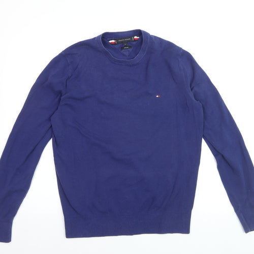 Tommy Hilfiger Men’s Blue Cotton Silk Crew Neck Pullover Sweatshirt M