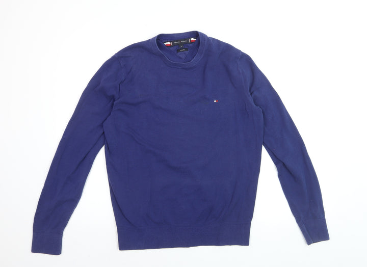 Tommy Hilfiger Men’s Blue Cotton Silk Crew Neck Pullover Sweatshirt M
