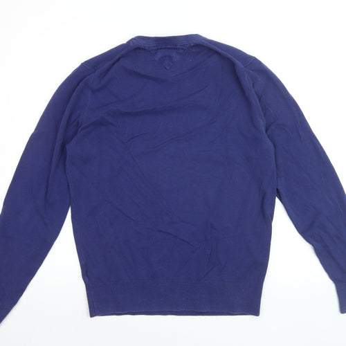 Tommy Hilfiger Men’s Blue Cotton Silk Crew Neck Pullover Sweatshirt M