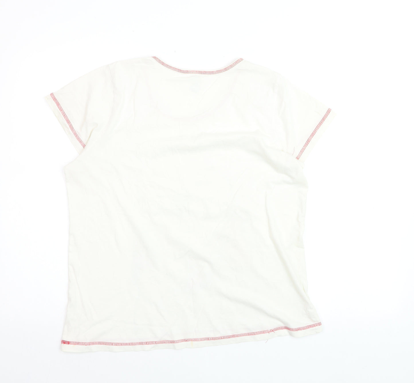 Disney Winnie the Pooh Womens White Cotton T-Shirt Nightshirt L