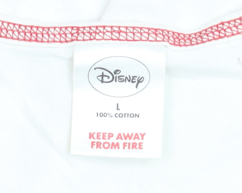 Disney Winnie the Pooh Womens White Cotton T-Shirt Nightshirt L