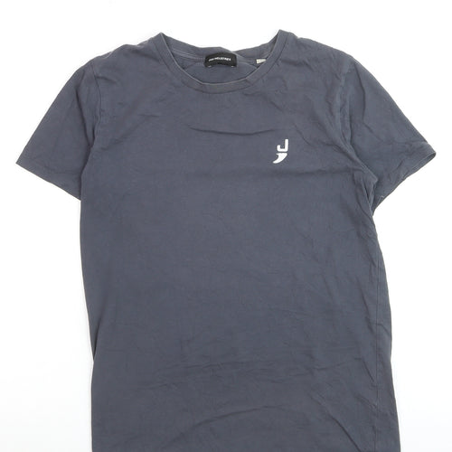 Jam Industries Men's Grey Cotton Crew Neck Short Sleeve T-Shirt S