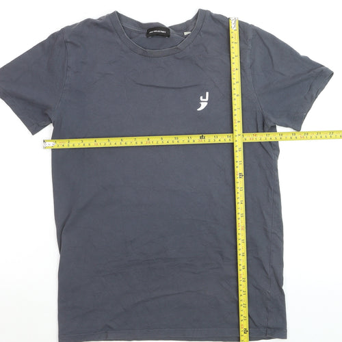 Jam Industries Men's Grey Cotton Crew Neck Short Sleeve T-Shirt S