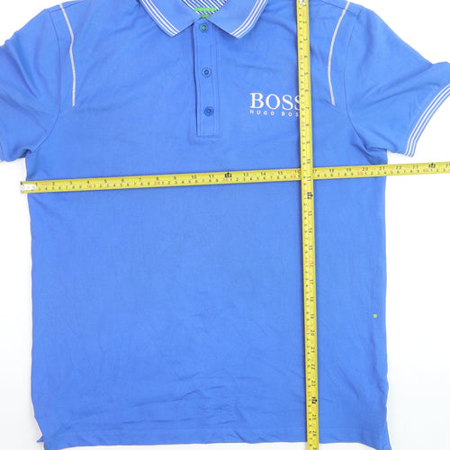 Hugo Boss Men's Blue Modern Fit Cotton Polo Shirt M