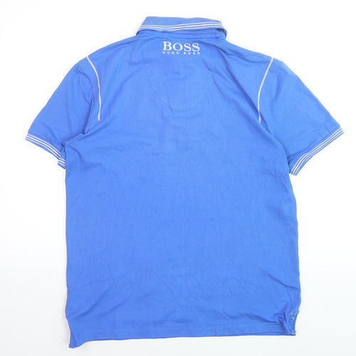 Hugo Boss Men's Blue Modern Fit Cotton Polo Shirt M