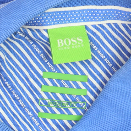 Hugo Boss Men's Blue Modern Fit Cotton Polo Shirt M