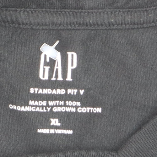 GAP Men's Black XL V-Neck Classic Cotton T-Shirt