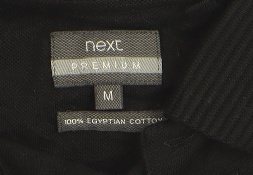 Next Men's Blue Black Colourblock Cotton Polo Shirt Size M