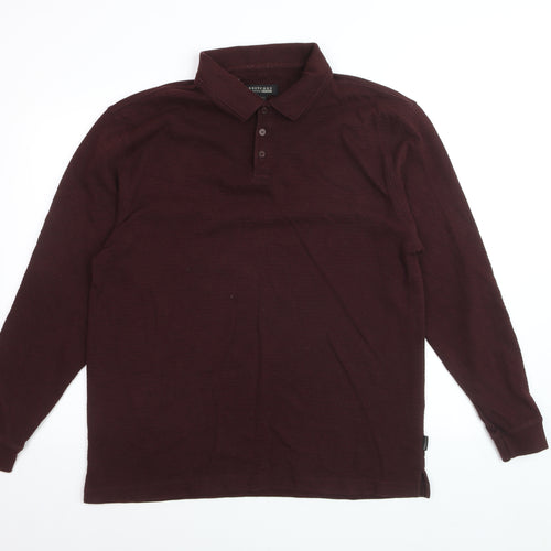 Britches Men’s Brown Long Sleeve Cotton Blend Polo Shirt XL