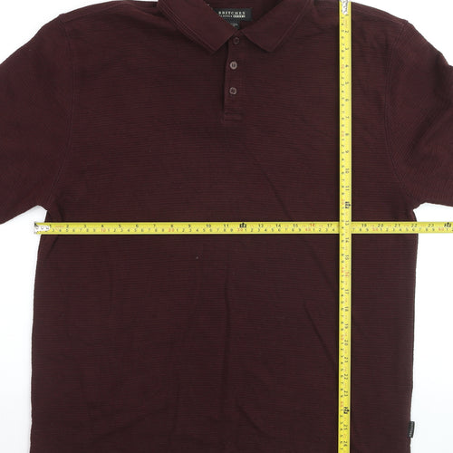 Britches Men’s Brown Long Sleeve Cotton Blend Polo Shirt XL