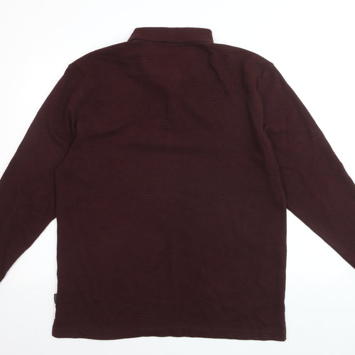 Britches Men’s Brown Long Sleeve Cotton Blend Polo Shirt XL