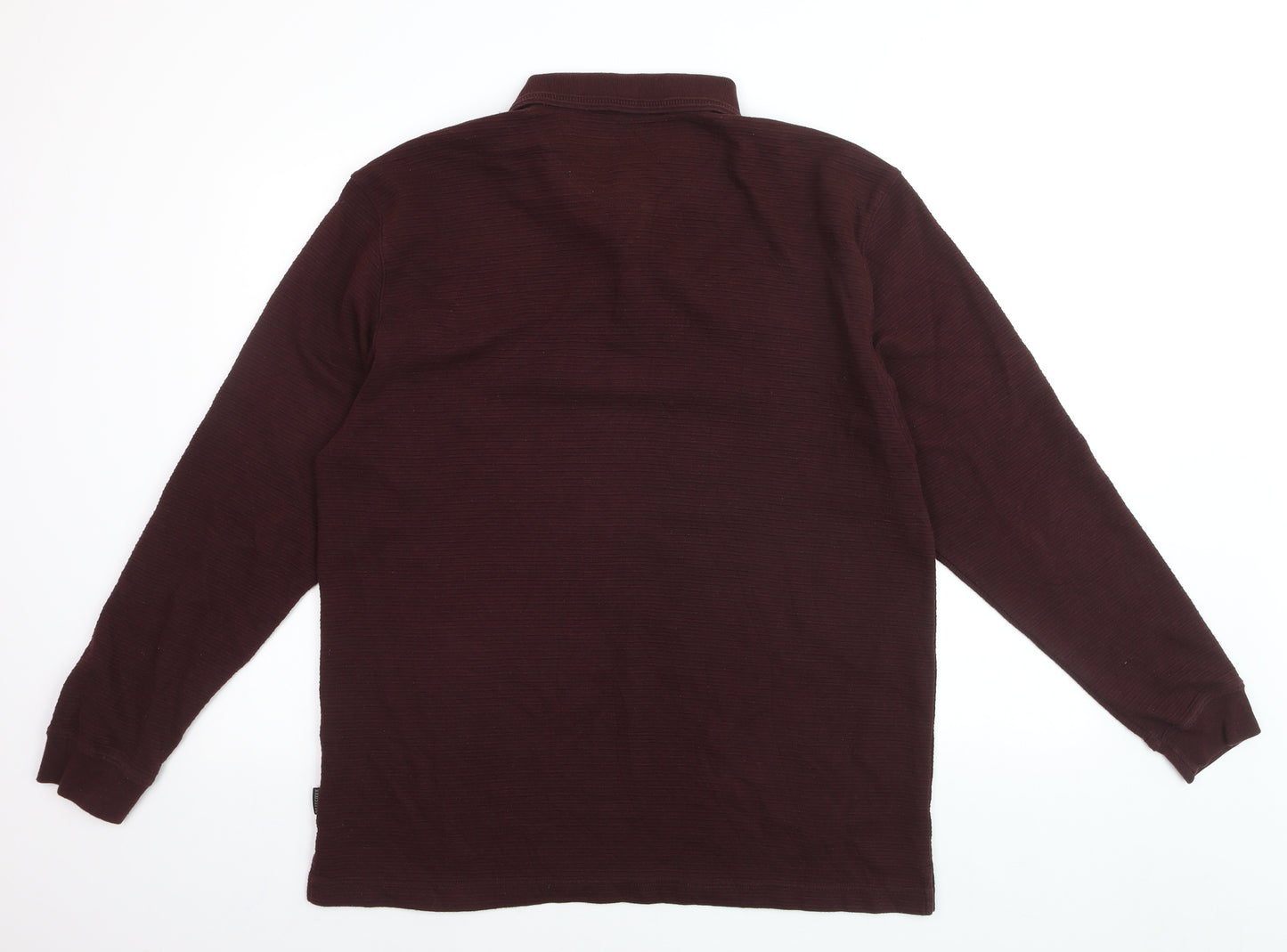 Britches Men’s Brown Long Sleeve Cotton Blend Polo Shirt XL