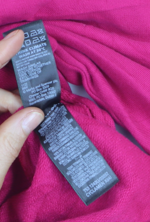 Marks and Spencer Per Una Women's Pink Cotton Tunic Blouse Size 10