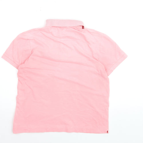 Lacoste Men's Pink Short Sleeve Cotton Polo Shirt Size L