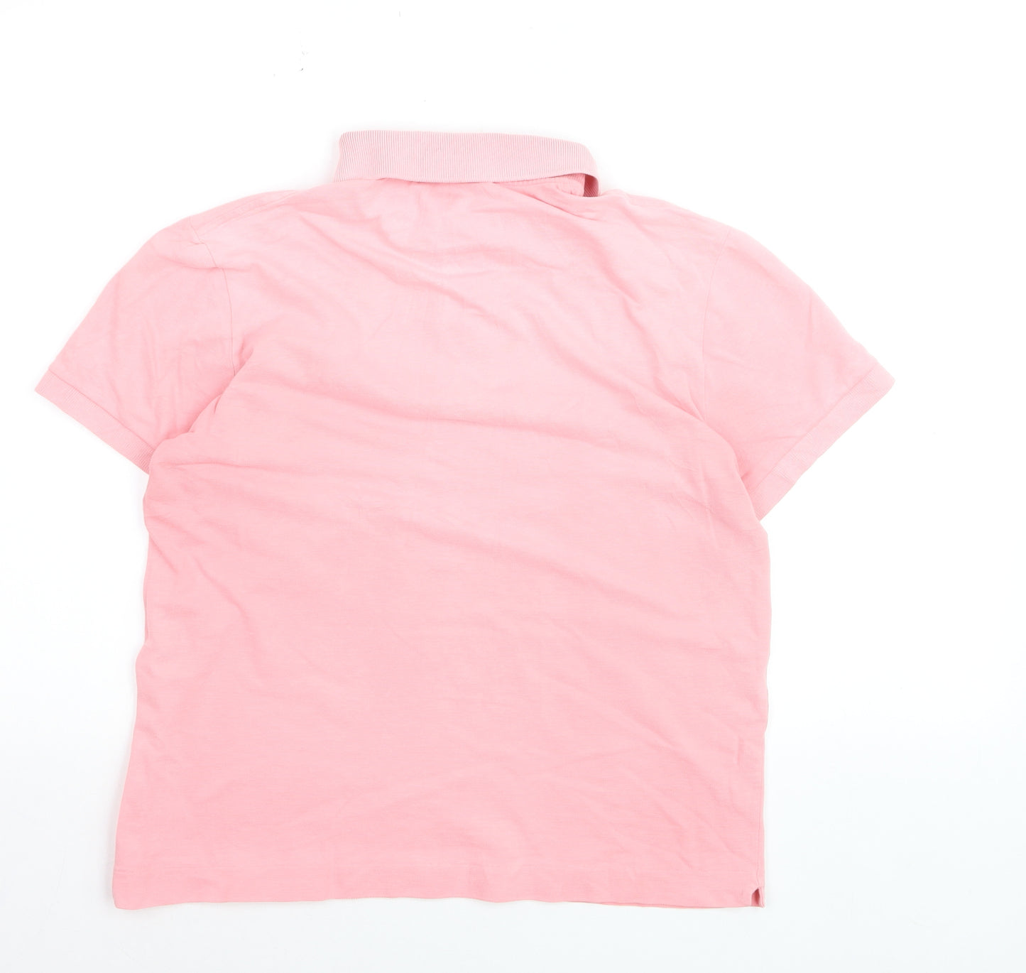 Lacoste Men's Pink Short Sleeve Cotton Polo Shirt Size L
