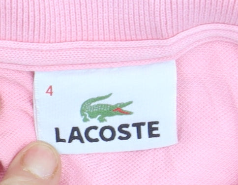 Lacoste Men's Pink Short Sleeve Cotton Polo Shirt Size L