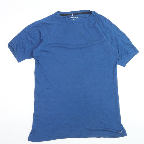 Howies Men's Blue Merino Wool Crew Neck T-Shirt XL