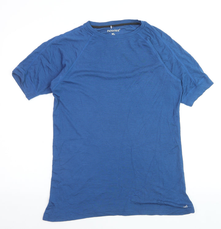 Howies Men's Blue Merino Wool Crew Neck T-Shirt XL