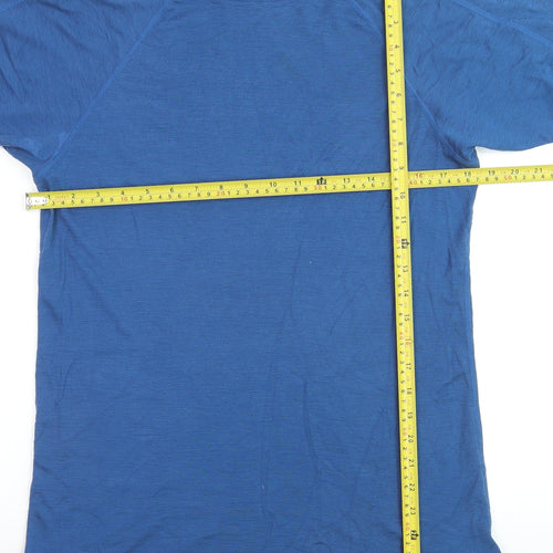 Howies Men's Blue Merino Wool Crew Neck T-Shirt XL