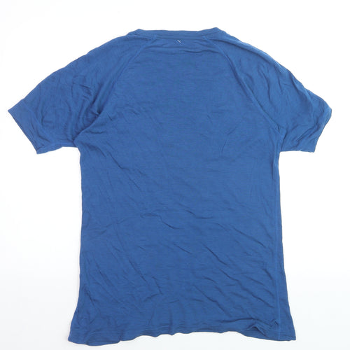 Howies Men's Blue Merino Wool Crew Neck T-Shirt XL