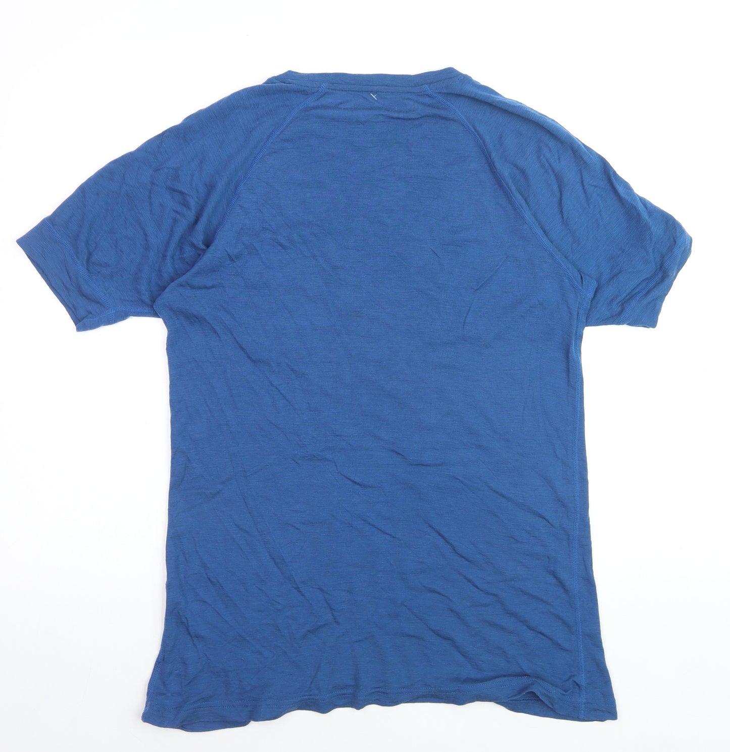 Howies Men's Blue Merino Wool Crew Neck T-Shirt XL