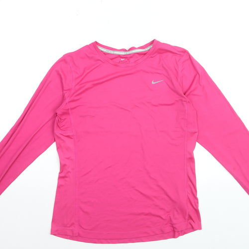 Nike Women's Pink Dri-FIT Long Sleeve Running Top Size M