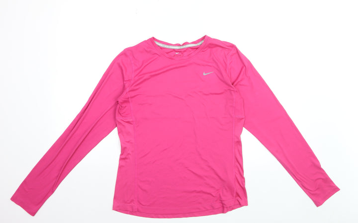 Nike Women's Pink Dri-FIT Long Sleeve Running Top Size M