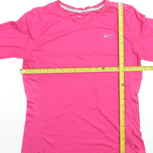 Nike Women's Pink Dri-FIT Long Sleeve Running Top Size M